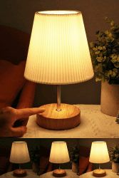 Nachttischlampe Touch Dimmbar, HSLighting Tischlampe Touch Dimmbare Glühbirne 3 Helligkeitsstufen Einstellbar Schreibtischlampe Minimalistische Tischleuchte für Nachttisch Schlafzimmer Lesen Wohnzimme T shape- 1 Packung