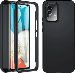 OWKEY für Samsung Galaxy A53 Hülle, Stoßfest Silikon Samsung A53 5G Handyhülle, 360° Rundumschutz Schutzhülle mit Integriertem Displayschutz, Bumper Case für Samsung Galaxy A53 (Schwarz) Samsung A53 A53 Schwarz