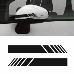deemars 2PCS Auto Rückspiegel Aufkleber, Wasserdichte Rückspiegel Streifen Aufkleber, Reflektierender Aufkleber für den Seitenspiegel, Universelle Anti-Kollisions-Streifen für die Fahrzeuge (Schwarz)