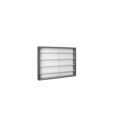 Inter Link - Sammlervitrine - Hängevitrine - Wandregal - Glasvitrine - Wandvitrine - Hängeregal - Schaukasten - MDF - Grau/Weiß (80x60x9.5 cm) Collecty Grau Grau, Weiss