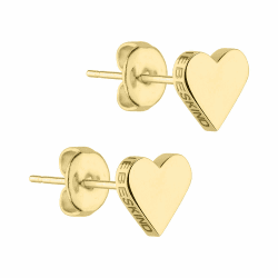 Liebeskind Berlin Ohrringe LJ-0500-E-08 Damen Ohrstecker Herz Edelstahl Silber, One Size IP Gold Single