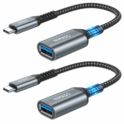 Nimaso USB C Adapter, 2 Stücke OTG Typ C auf USB 3.0 Adapter für iPad Pro 2020,MacBook Air 2020/2018,MacBook Pro 2018,Dell XPS 15,Galaxy S23/S22,Huawei P30,Google Pixel 3XL iPhone 15 und mehr Gray