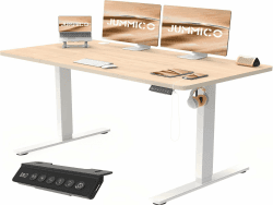 JUMMICO Höhenverstellbarer Schreibtisch Höhenverstellbar Elektrisch, Ergonomischer Steh-Sitz Tisch Stehpult Verstellbarer Computertisch,Stehschreibtisch Bürotisch Standing Desk,140 x 60 cm, Beige Beige 60 x 140 cm