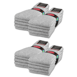 10 | 20 | 30 Paar Sportsocken Tennissocken Arbeitssocken Herren & Damen Socken Baumwolle 43-46 20 Paar | Hellgrau