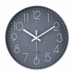 jomparis 30cm Modern Quartz Lautlos Wanduhr Schleichende Sekunde ohne Ticken Analoge Wanduhr Dekor für Wohnzimmer, Zimmer, Büro (Grau) 30 CM Grau