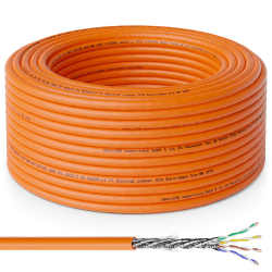 deleyCON 30m CAT.7 Verlegekabel Kupfer Starr S/FTP PIMF Netzwerkkabel Installationskabel LAN Kabel Ethernet Datenkabel Gigabit CAT7 10 Gbit 1000 MHz LSZH Halogenfrei BauPVO - GHMT Zertifiziert 30 M