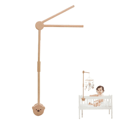 let's make Baby Mobile Halterung,Bär Holz Baby Mobile Halterung Höhenverstellbar Zwei Aufhängestangen Unterschiedlichen Winkeln Kein Lack,Geeignet Für 0-6 Jährige Baby Bär Mobile Halterung