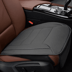 CICMOD Sitzbezug Auto, PU Autositzbezüge Vordersitze, Sitzkissen Auto, Sitzauflagen Anti Rutsch Autositzauflage Universal Vorne Auto Sitzschoner 1 Stück Schwarz