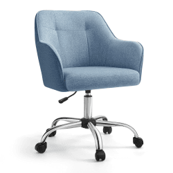 SONGMICS Homeoffice Stuhl, Drehstuhl, Schreibtischstuhl, höhenverstellbar, bis 110 kg belastbar, atmungsaktiver Stoff, für Arbeitszimmer, Schlafzimmer, blau OBG019Q01 Blau Baumwollmischung