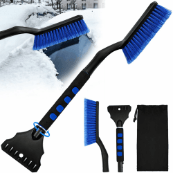 COZII Eiskratzer Auto, 3 in 1 Eiskratzer Auto mit Besen, Ultra Schneebesen Auto, Auto Eiskratzer mit Eisbrecher Funktion, Stabiler Schneekratzer Auto, Abnehmbar Eiskratzer für Auto