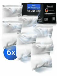 BonAura® AirOne Lite Badezimmer & Küche Luftentfeuchter Nachfüllpack I 6er Set 450g Luftentfeuchter Granulat I Entfeuchter Nachfüllpack I Schutz gegen Schimmel & Gerüche 6 X Granulat Nachfüllpack