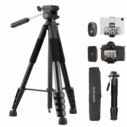 K&F Concept Kamera Stativ S255A3+BV01, Leichtes Stativ mit Tasche,190cm Handy Stativ,Tripod für Canon Nikon Sony Kamera/DSLR/Camcorder,Stativ für Smartphone,Reisestativ mit Handy-Tablet-Halterung 190cm Mit 2-In-1-Halterung