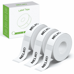NELKO Original P21 Etikettenband-Ersatz, adaptiertes Etikettendruckpapier, 14 x 40 mm, Standard-laminiertes Büro-Etikettierband, Mehrzweck-Etikettierband, P21, 180 Bänder/Rolle, 3 Rollen, Weiß 0.55"x1.57"(14mmx40mm)-3 Rolls Weiss/opulenter Garten