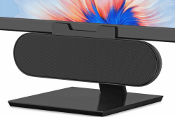 ZETIY PC Lautsprecher, USB Computer Lautsprecher mit USB-Einspeisung, Portable Mini Soundbar mit Clip-On-Design für Monitor, Desktop, Laptop, Notebook（Schwarz） black