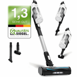 Levoit Akku Staubsauger mit Tierhaardüse, Anti-Haar-Verwicklung, max 50min Laufzeit, 4-in-1 Kabelloser Akkustaubsauger mit 99,9% Filterleistung, Beutelloser Akkusauger für Teppich Hartböden und Auto Akku Staubsauger mit Anti-Haar-Verwicklung