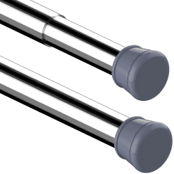 Aiitomg 1Stück Vorhangstange Ohne Bohren Spannstange Teleskopstange Vorhang für Badezimmer, Fenster, Kleiderschrank 73-145CM Silber(Durchmesser 25mm) Silber 73-145CM