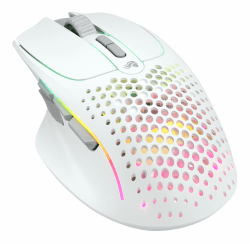 Glorious Gaming Model I 2 Wireless Gaming Mouse – Hybrid 2.4Ghz & Bluetooth, 75 g superleicht, 9 Tasten (2 austauschbar), PTFE-Füße, MMO/MOBA/FPS, Lange Akkulaufzeit, Seitliche Daumenauflage – Weiß Mattweiß Model I 2 Kabellos