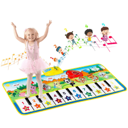 EXTSUD Klaviermatte,Musikmatte Kinder Geschenk für Jungen Mädchen Kleinkinder,Baby Spielzeug ab 1 Jahr Kindergeburtstag Geschenk,Klaviertastatur,Keyboard Tanzmatten,Kinderspielzeug ab 1 2 3 Jahre Grün