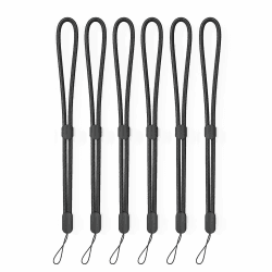 Avorast Handgelenkriemen Lanyard, 6 Pack verstellbare bunte Nylon Handgelenkriemen für Kamera, Schlüssel, Schlüsselbund, Telefon, USB-Stick, ID-Namensschild (Schwarz)