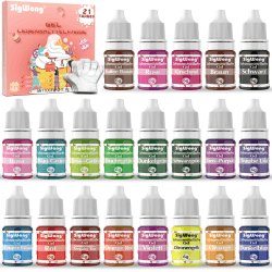 Lebensmittelfarbe Gel - 21 Farben Hochkonzentriert Lebensmittel Set für Buttercreme, Sahne, Kuchen Backen, Kekse, Macaron, Fondant, Torten, DIY Seifen, Kunsthandwerk Einfärben(6g/Flasche) 6 ml (21er Pack)