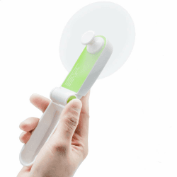 GlobalCrown Handventilator Batteriebetrieben Mini Tragbarer Ventilatoren Leise,Wiederaufladbar klappbare USB Lüfter klein Schreibtischventilator Faltbare Taschenventilator Grün