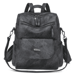 Puwuzixi Frauen Rucksack Wasserdicht Anti-Diebstahl Leichtgewicht PU Mode Reisen Mehrzweck Cabrio Geldbörse Umhängetasche Handtasche Rucksack Schwarz