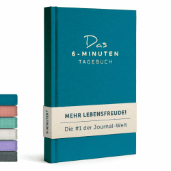 6-Minuten Tagebuch für Erwachsene 2025 (Das Original) - Dankbarkeitstagebuch, Wissenschaftlich Fundiertes Journal Buch - Achtsamkeitstagebuch für Mehr Resilienz & Selbstliebe Azurblau