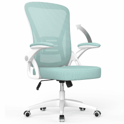 naspaluro Bürostuhl mit Verstellbaren Armlehnen, Ergonomischer Schreibtischstuhl mit Netzbespannung, Lordosenstütze, Höhenverstellbarer, Gepolstertem Sitzkissen, 360° Drehstuhl, Grün Grün Ohne Kopfstütze