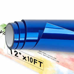 Lya Vinyl Chrom Blau Vinylfolie Plotter 30,5 cm x 305 cm Plotterfolie Vinyl Selbstklebend Chrom Vinyl Rollen für Cricut, Silhouette Cameo für Tasse, Fenster, Kunststoff.