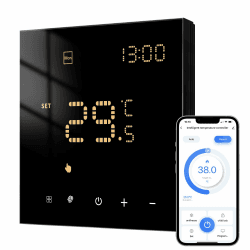AVATTO Thermostat Für Wasser Fußbodenheizung und Gasboiler，Smart WiFi Thermostat Programmierbar Raumthermostat Unterstützen Alexa, Google Home Sprachsteuerung und Smart Life App Fernbedienung Für Wasser Fußbodenheizung und Gasboiler Schwarz