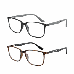 ZENOTTIC Blaulichtfilter Brille & Lesebrille Herren Eckige Rahmen-Leser Anti-Glanz Sport Computerbrille Schwarz und Schildkröte 0.0 x