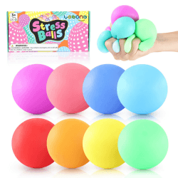 LESONG 8 Stück Stress Ball, Anti Stress Ball Squishy Ball Farbwechsel, Stressball Quetschball Stressabbau Spielzeug für Kinder Erwachsene Geburtstag Geschenke ADHD Autismus 8pcs Stress Ball