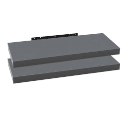 WOLTU 2X Wandregal Wandboard Bücherregal Regale für Deko Wandablagen aus MDF Holz, 2er Set Hängeregal Dunkelgrau, 80x23x3,8cm RG9318dgr-2 80 x 22.9 x 3.8 cm Dunkelgrau