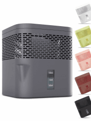 BonAura® AirOne Lite Badezimmer & Küche Luftentfeuchter ohne Strom mit 360° Belüftung I Raumentfeuchter mit Ausgießer & 450g Luftentfeuchter Granulat I Raum Entfeuchter bis 16m² Titanium Gray