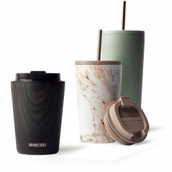 MAMEIDO Thermobecher 350ml, 470ml & 700ml - dichter Kaffeebecher to go aus Edelstahl doppelwandig isoliert, auslaufsicher - Coffee to go Becher warmhaltend (Ebony, 0,35l) 350 ml Ebony