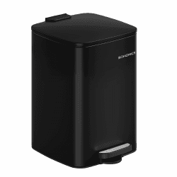 SONGMICS Mülleimer Küche, 20 Liter Abfalleimer, Tretmülleimer, Stahl, mit Inneneimer, Softclose, Offenhaltefunktion, tintenschwarz LTB592B02 tintenschwarz 20 L