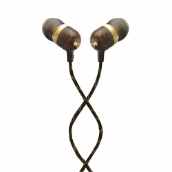 House of Marley Kopfhörer mit Kabel 'Smile Jamaica'- In-Ear Kopfhörer mit Mikrofon, 1-Knopf Steuerung & Geräuschisolierung, inkl. 2 Gel-Aufsätzen und verwicklungsfreies Kabel (Kupfer) Brass