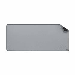 Logitech Desk Mat - Studio Series, Multifunktionale große Unterlage, Erweiterte Mausmatte, Anti-Rutsch-Gummiboden, Spritzwassergeschützt, Langlebig - Grau