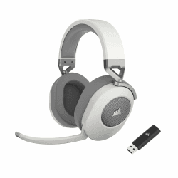 CORSAIR HS65 WIRELESS Multiplattform-Gaming-Headset Mit Bluetooth - Dolby 7.1 Surround Sound - Omnidirektionales Mikrofon - iCUE-Kompatibel - PC, Mac, PS5, PS4, Nintendo Switch, Handy - Weiß WIRELESS Weiß