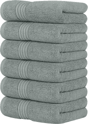 Utopia Towels - Premium Handtücher - 100% gekämmte, ringgesponnene Baumwolle, ultraweich und sehr saugfähig, Dicke Handtücher 41 x 71 CM's, hochwertige Handtücher (6er-Pack, Kühl Grau) Silber