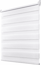 Deswell Doppelrollo Klemmfix ohne Bohren Weiß B45 x H120 cm (Stoffbreite 41cm) Rollos für Fenster ohne Bohren für Fenster mit Lichtdurchlässig & Verdunkelnd/Höhe Stufenlos Verstellbar B45 x H120 cm Weiß