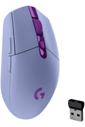 Logitech G305 LIGHTSPEED kabellose Gaming-Maus mit HERO 12K DPI Sensor, Wireless Verbindung, 6 programmierbare Tasten, 250 Stunden Akkulaufzeit, Leichtgewicht, PC/Mac - Lila G305 | 12K DPI | 99 gr Maus Lila