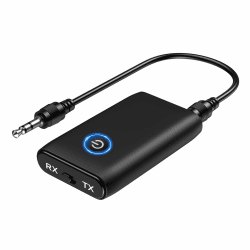 ORIA Bluetooth Aux Adapter, 2 in 1 Bluetooth 5.3 Empfänger, Mini Bluetooth Musik Adapter, Audioempfänger, für Heimstereo, Kopfhörer, Lautsprecher, Laptop (Typ-C Aufladung) Schwarz