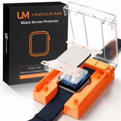UniqueMe für 2 Stück Apple Watch 9/8/7 45mm Full Screen 7H Panzerfolie - [Sicherer Halt] Langlebigste & 3D Vollabdeckung - Blasenfrei, Kratzschutz und Klarheit für Ihre Apple Watch 45mm Schutzfolie 45mm Transparent