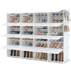 HOMIDEC Schuhregal, Schuhschrank Kunststoff Schuhregal Schuhaufbewahrung für 56 Paar Schuhe und Stiefel, Schuh-Organizer für Flur Schlafzimmer Eingang XX-Large Weiß