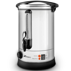 TRESKO® Glühweinkocher 20L / 2500W Einkochautomat aus Edelstahl Glühweinkessel Glühweinautomat Heißgetränkeautomat Heißwasserspender 20 Liter Silber