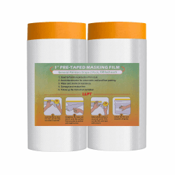 LLPT Abdeckfolie Klebeband mit Folie | 2 Rollen | Transparent Abdeckfolie Selbstklebende Malerfolie Malerband | Zum Schutz von Autos Wänden Staub und Spritzschutz (MFTO1433) | 140cm(ungefaltet) x 33m 140CM X 33M
