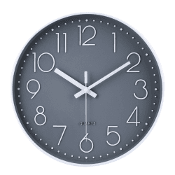 jomparis Funkuhr 30cm Funk-Wanduhr,Funkuhr Wohnzimmer Einfach zu Lesen,Küchenuhr Funkuhr Wanduhr,Rund Moderne Wanduhr für Geschenkidee, Schlafzimmer, Büro, Badezimmer (Grau) 30 CM Funkuhr&grau