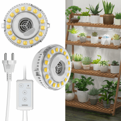 SANSI LED Pflanzenlampe, 10W (entspricht 150 Watt), Vollspektrum-2-Kopf Lampe für Zimmerpflanzen, hängende Pflanzenlichter mit time-Schalter für Zimmerpflanzenregal, Gewächshaus, Hydrokultur 10W mit Timer