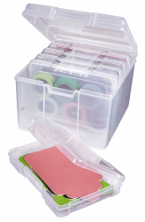 ArtBin 6947ZZ Foto- und Bastel-Organizer-Set, große Box mit [5] Kunststoff-Aufbewahrungskoffern, transparent Große Box mit 5 Stück